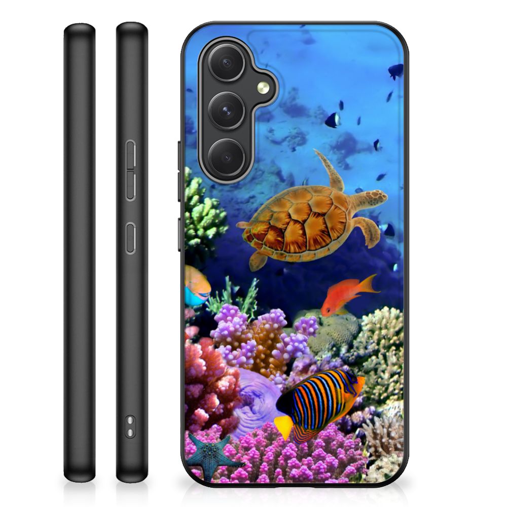 Samsung Galaxy A54 Dierenprint Telefoonhoesje Vissen zeedieren kleurdesign aanzicht