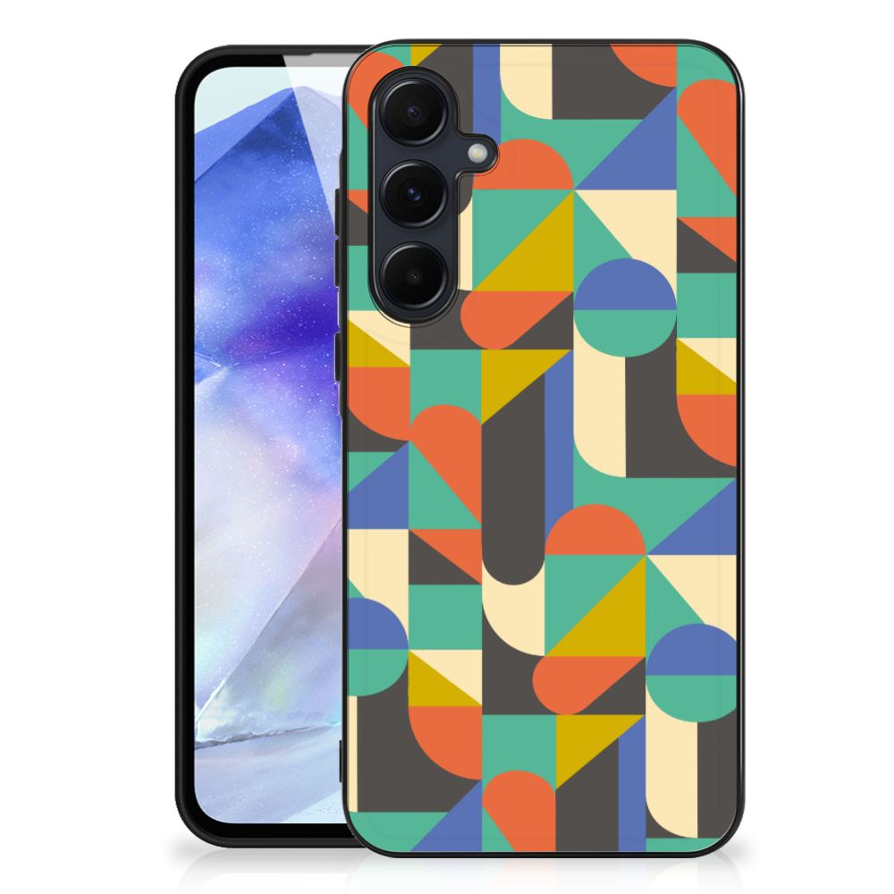 Samsung Galaxy A55 Back Case Funky Retro geometrisch design achterkant