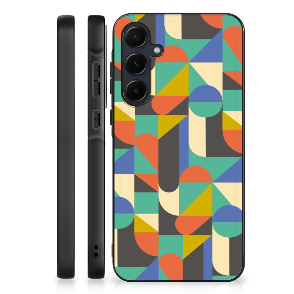 Samsung Galaxy A55 Back Case Funky Retro patroon design aanzicht