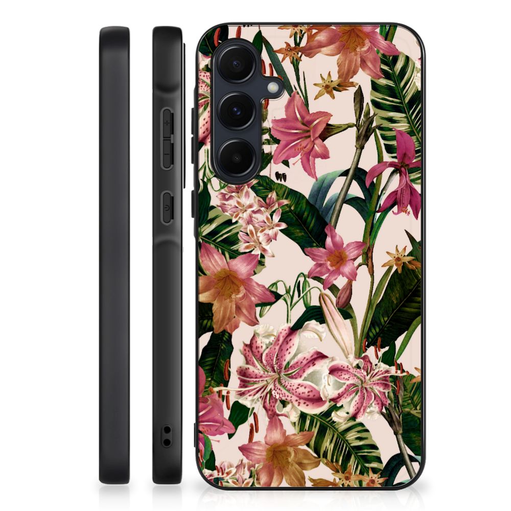 Samsung Galaxy A55 Bloemen Hoesje Flowers back cover bloemen planten zijkant