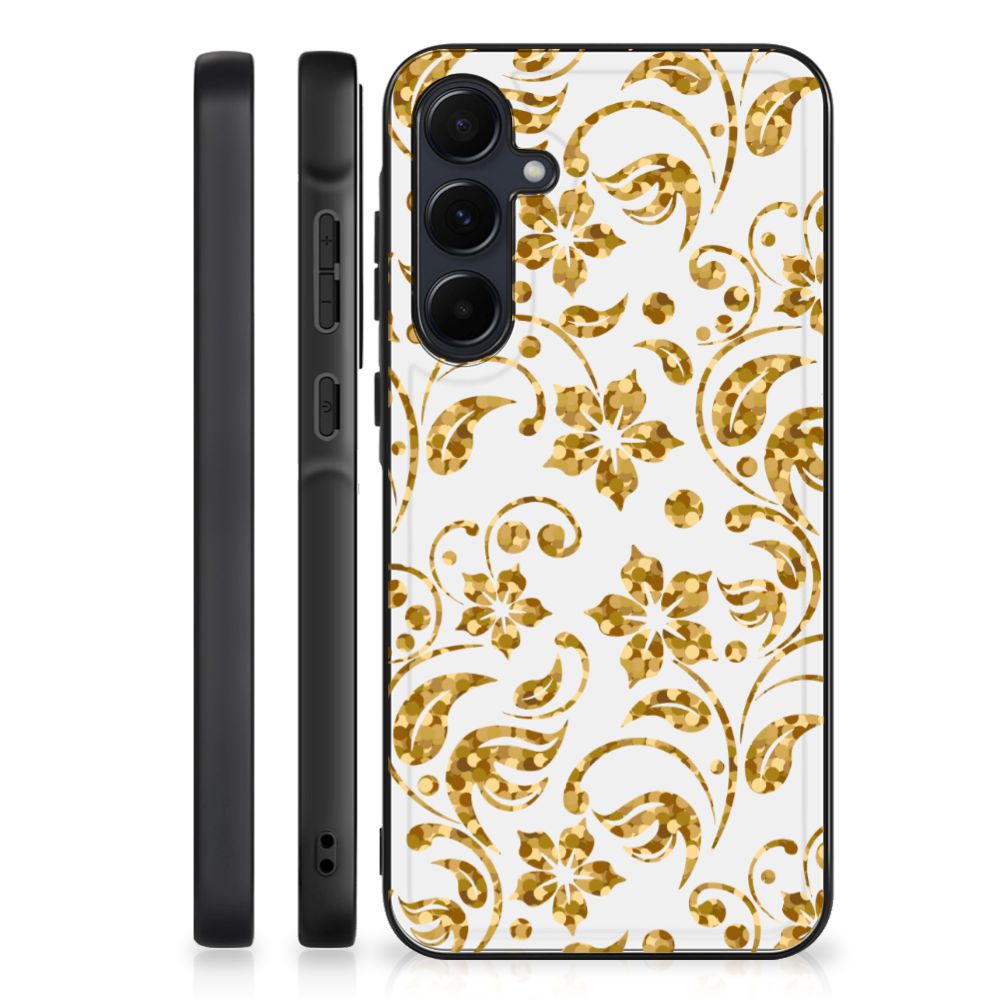 Samsung Galaxy A55 Bloemen Hoesje Gouden Bloemen B2C Telecom