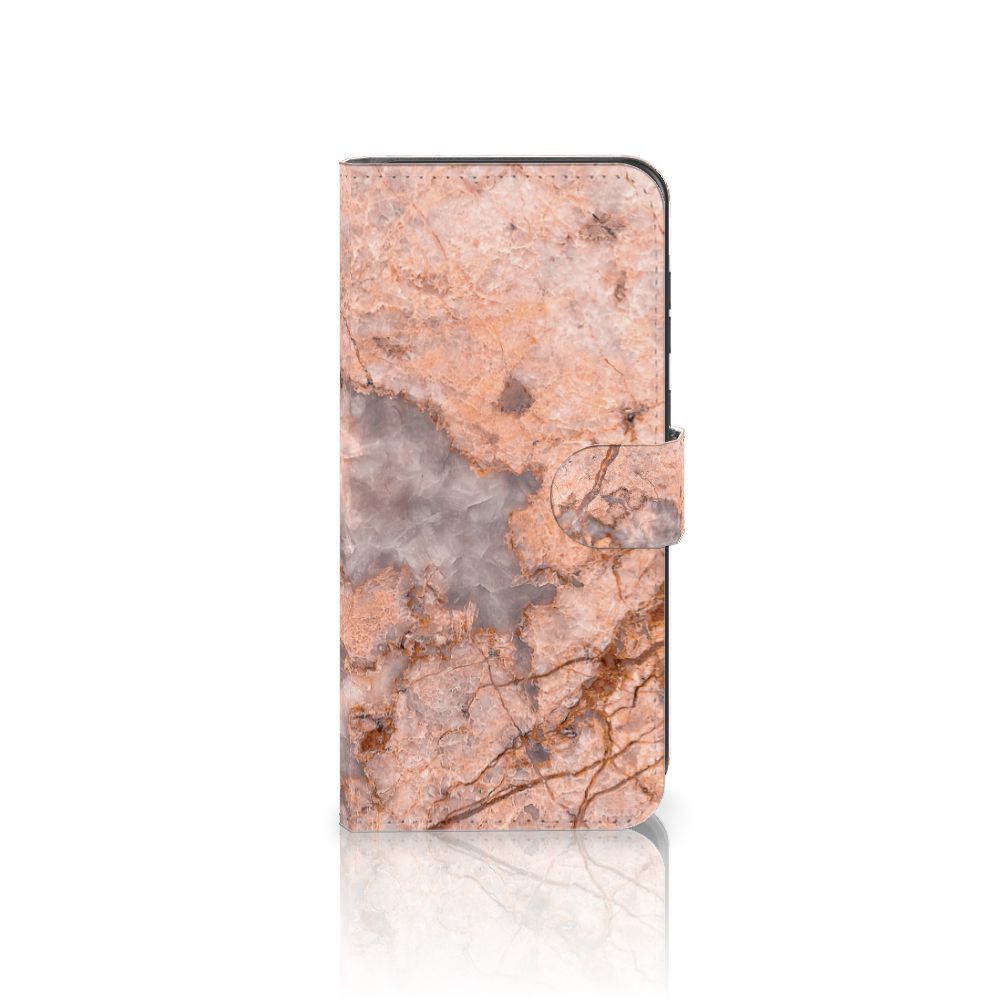 Samsung Galaxy A55 Bookcase Marmer Oranje bookcase marmer oranje voorzijde