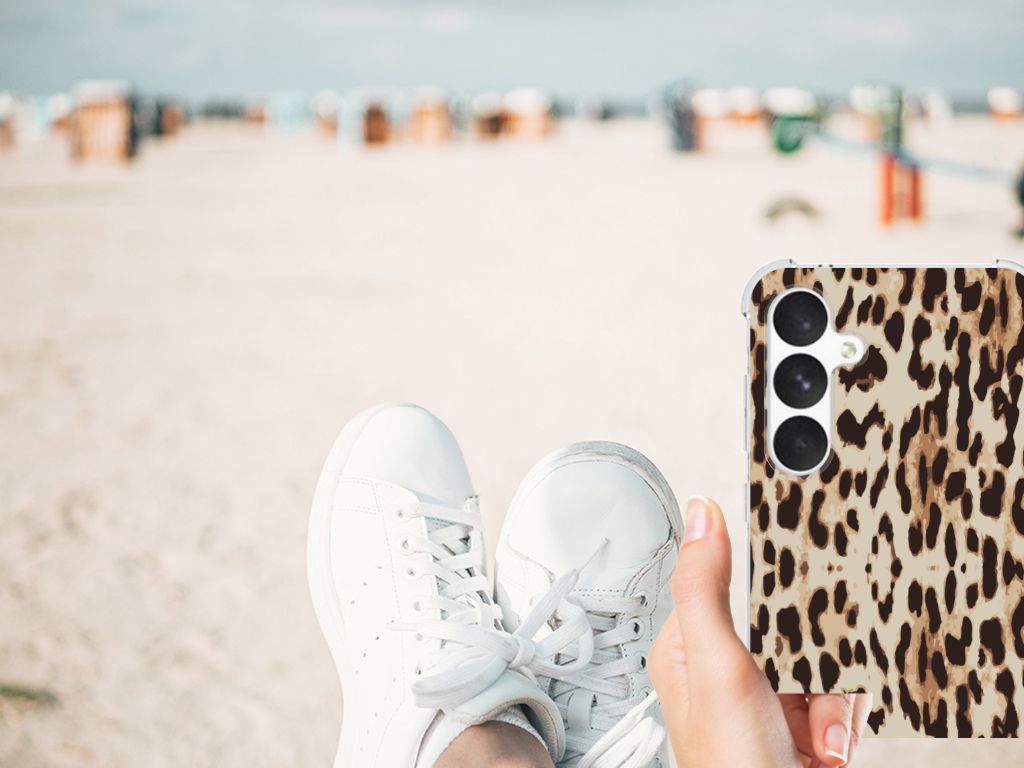 Samsung Galaxy A55 Case Anti-shock Leopard smartphonehoesje leopard design hand voet