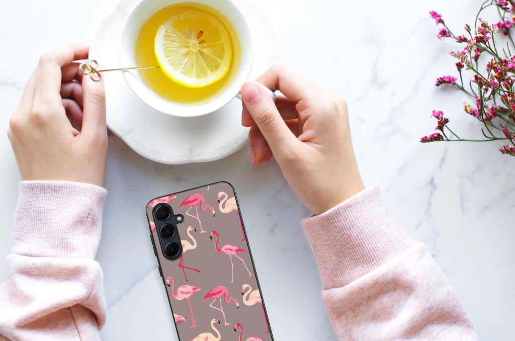 Samsung Galaxy A55 Dierenprint Telefoonhoesje Flamingo B2C Telecom