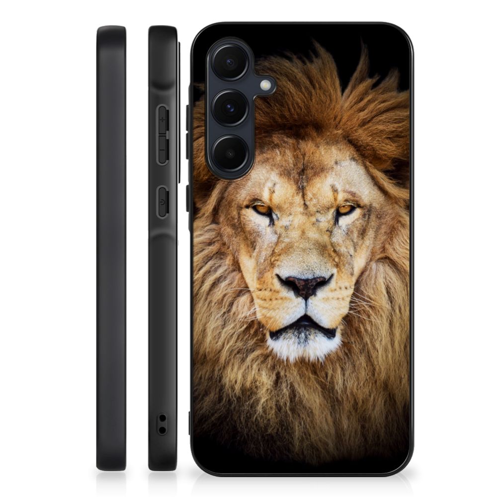 Samsung Galaxy A55 Dierenprint Telefoonhoesje Leeuw leeuw voorkant zijkant