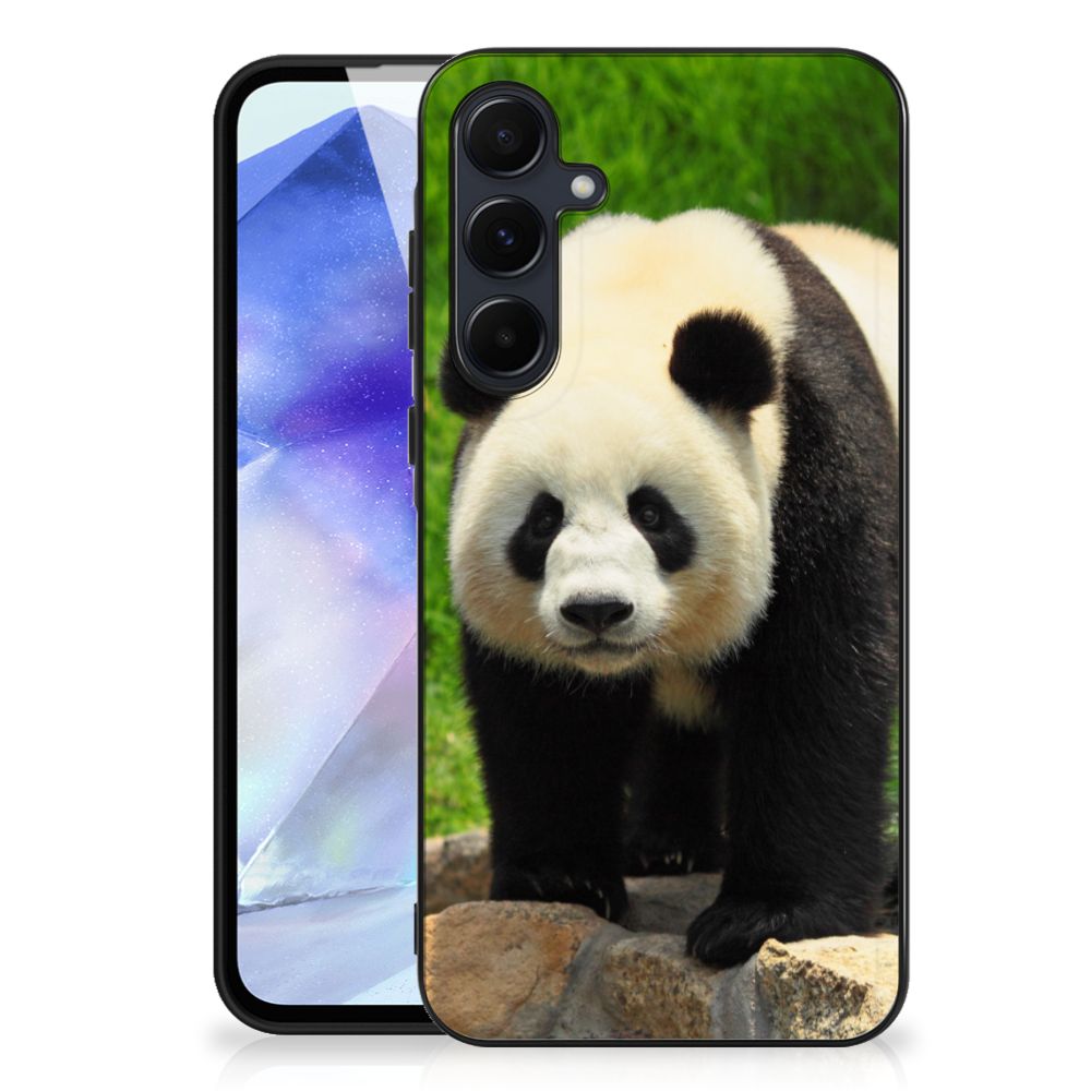 Samsung Galaxy A55 Dierenprint Telefoonhoesje Panda hoesje panda accessoire voorzijde
