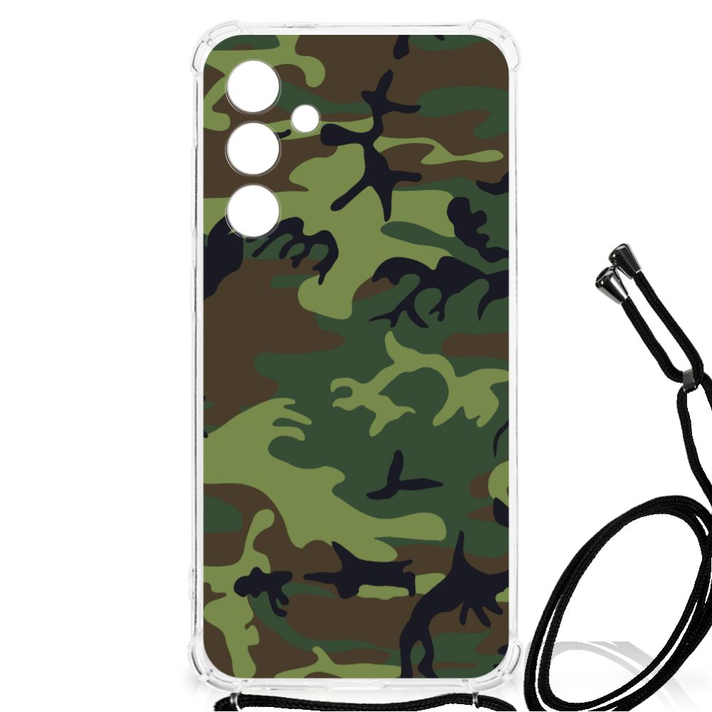 Samsung Galaxy A55 Doorzichtige Silicone Hoesje Army Dark B2C Telecom