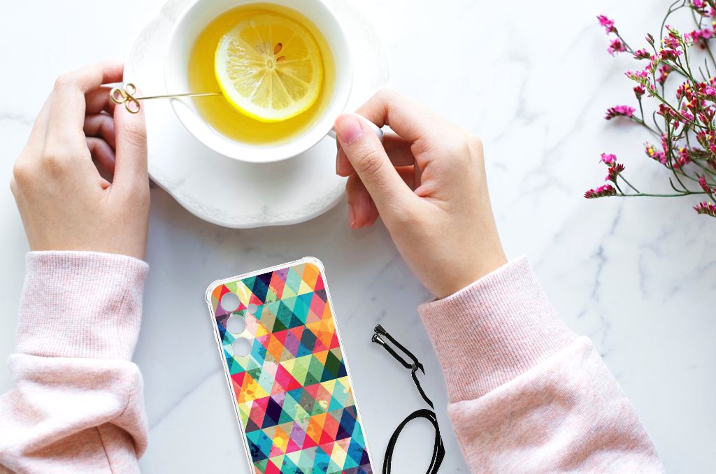 Samsung Galaxy A55 Doorzichtige Silicone Hoesje Geruit B2C Telecom