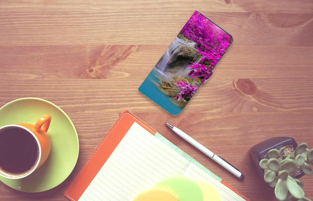 Samsung Galaxy A55 Flip Cover Waterval ontwerp waterval paars