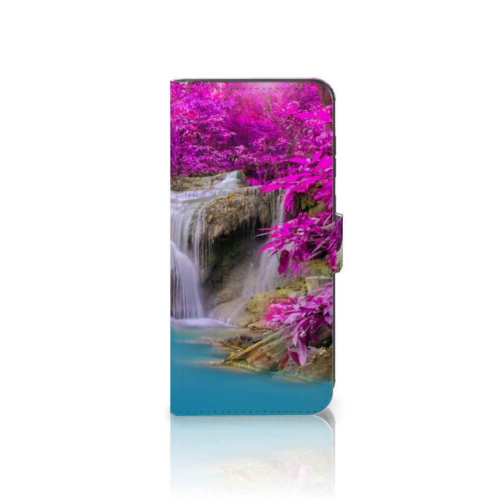 Samsung Galaxy A55 Flip Cover Waterval achterkant waterval paarse bomen