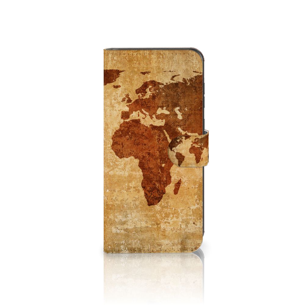 Samsung Galaxy A55 Flip Cover Wereldkaart wereldkaart design vooraanzicht