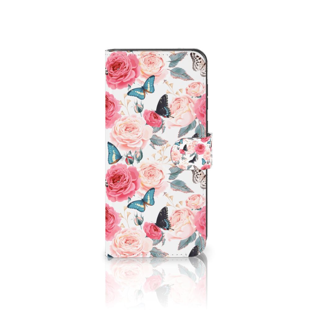 Samsung Galaxy A55 Hoesje Butterfly Roses hoesje bloemen roze vlinders