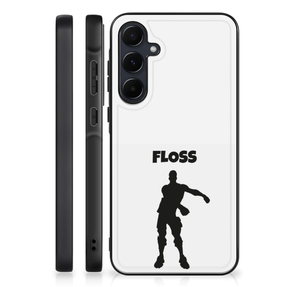 Samsung Galaxy A55 Hoesje Floss illustraties zwart wit achterzijde