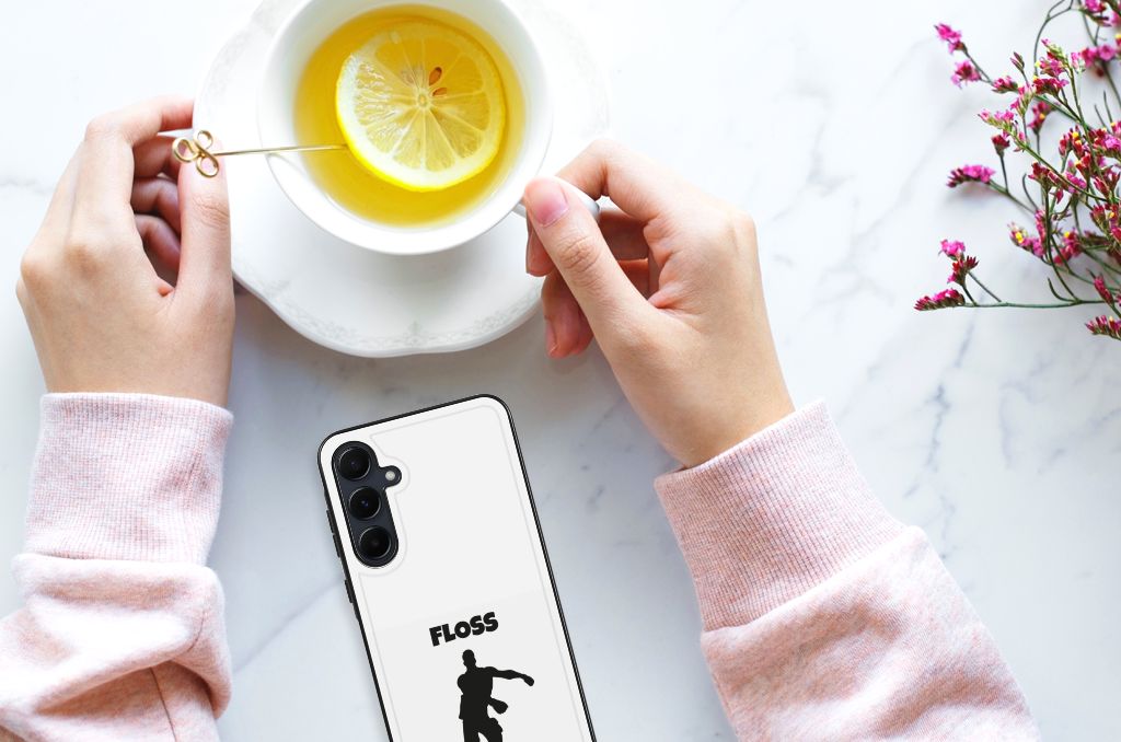 Samsung Galaxy A55 Hoesje Floss illustraties voorkant