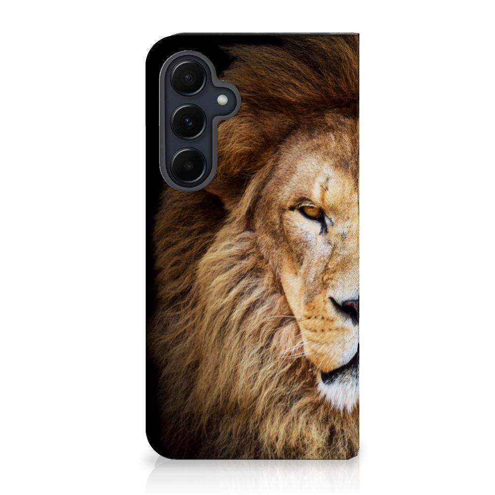 Samsung Galaxy A55 Hoesje maken Leeuw - Krachtige leeuw met manen voor optimale bescherming en gebruiksgemak 🦁.