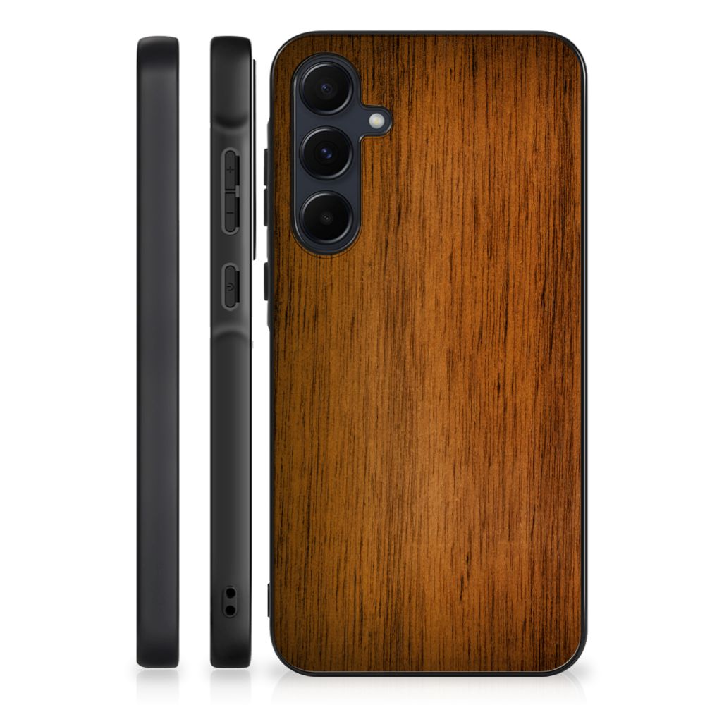 Samsung Galaxy A55 Houten Print Telefoonhoesje Donker Hout back cover hout print