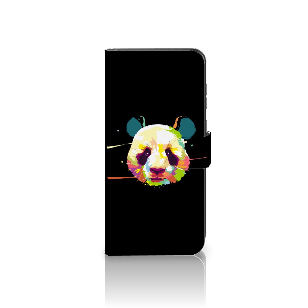 Samsung Galaxy A55 Leuk Hoesje Panda Color boekhoesje panda kleurrijk aanzicht