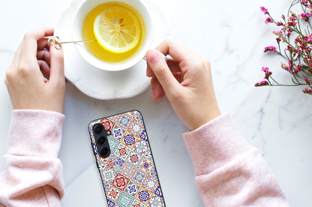 Samsung Galaxy A55 Marmeren Print Telefoonhoesje Tiles Color B2C Telecom