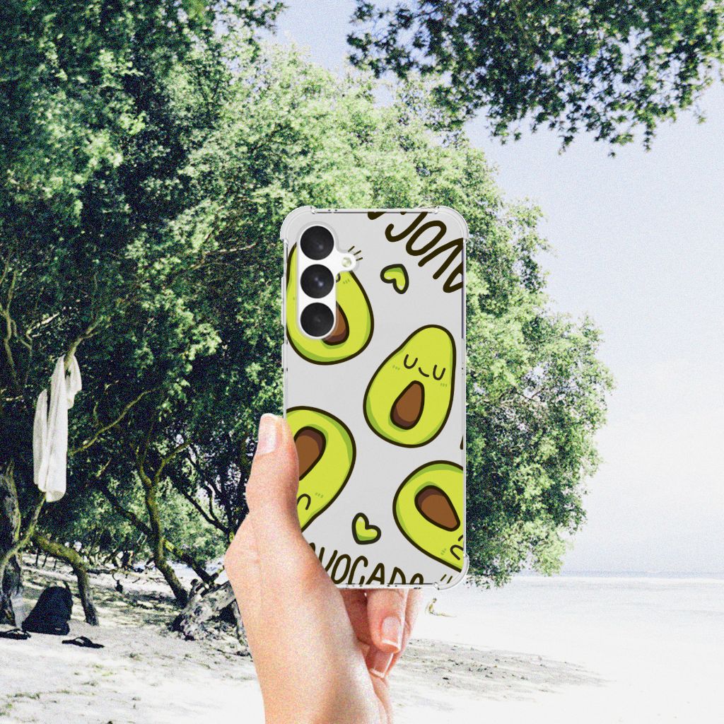 Samsung Galaxy A55 Stevig Bumper Hoesje Avocado Singing voorkant
