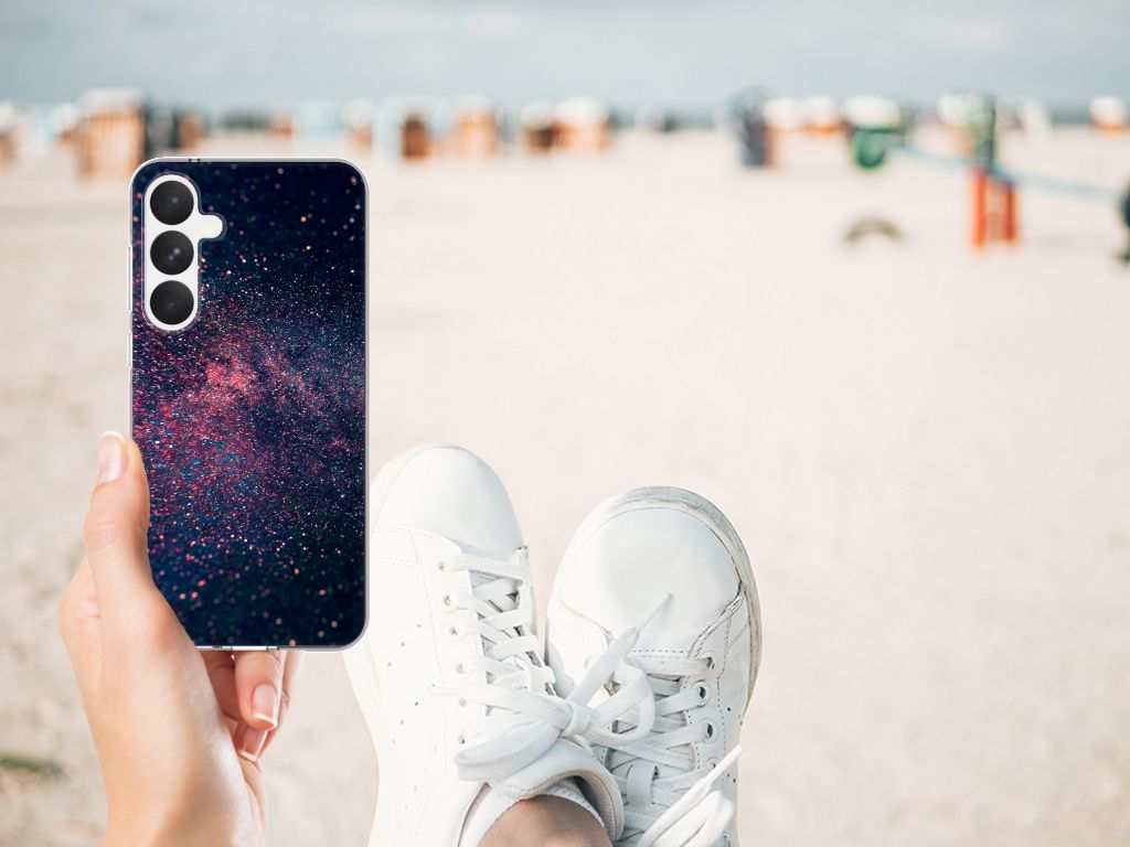 Samsung Galaxy A55 TPU Hoesje Stars met een galactisch ontwerp, perfect cadeau voor gebruiksgemak en uitstraling.