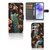 Samsung Galaxy A55 Telefoonhoesje met Pasjes Pauw met Bloemen telefoonhoesje pauw bloemen aanzicht