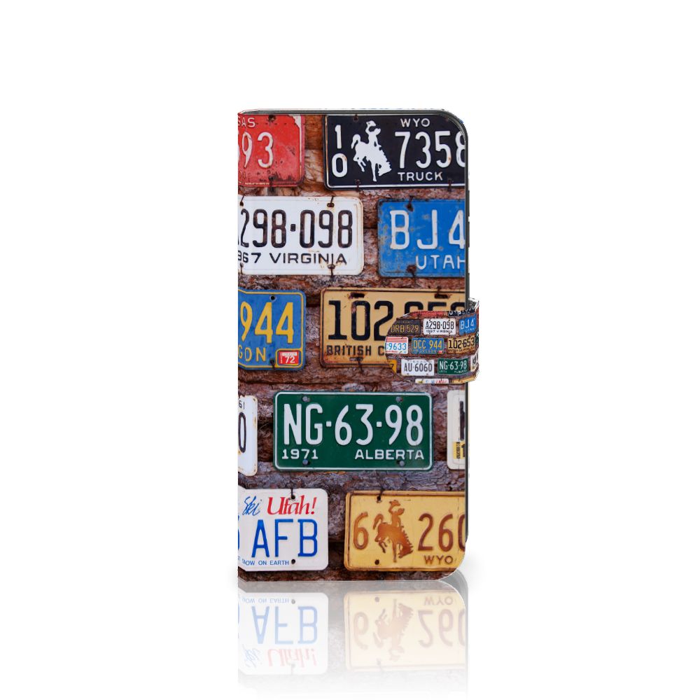 Samsung Galaxy A55 Telefoonhoesje met foto Kentekenplaten design collage voorkant