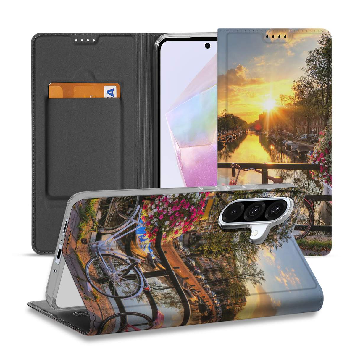 Samsung Galaxy A56 | A36 Book Cover Amsterdamse Grachten design Amsterdamse grachten aanzicht