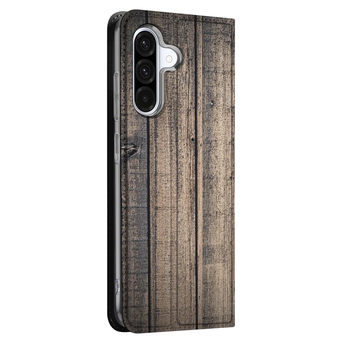 Samsung Galaxy A56 | A36 Book Wallet Case Steigerhout steigerhout zijaanzicht