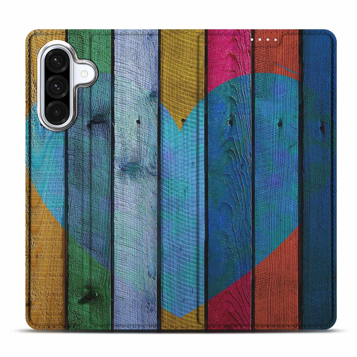 Samsung Galaxy A56 | A36 Book Wallet Case Wood Heart - Cadeau voor je Vriend design Wood Heart voorkant