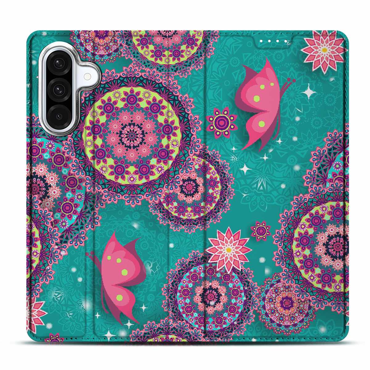 Samsung Galaxy A56 | A36 Bookcase Cirkels en Vlinders design kleurig bloem motief