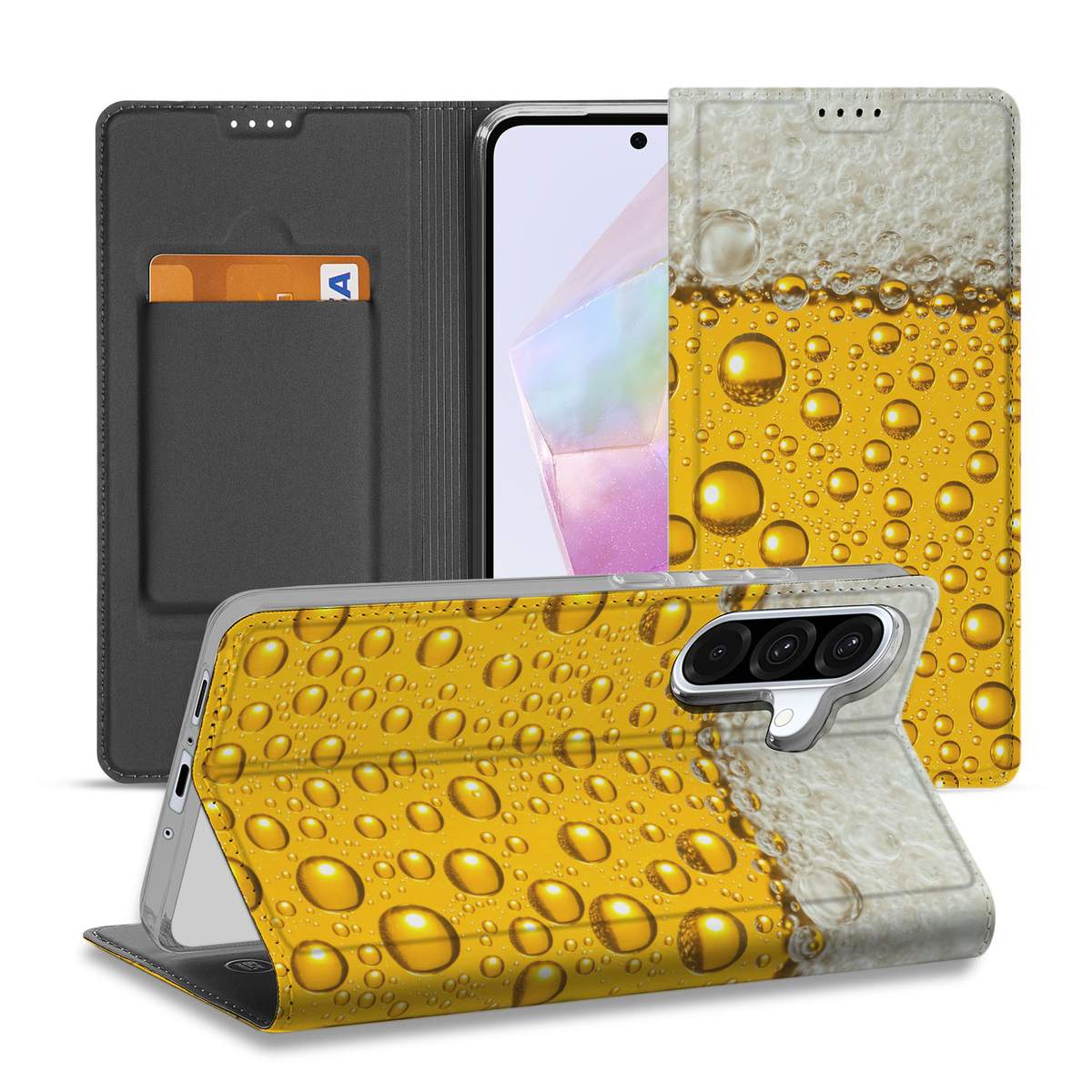 Samsung Galaxy A56 | A36 Flip Style Cover Bier bierprint aanzicht