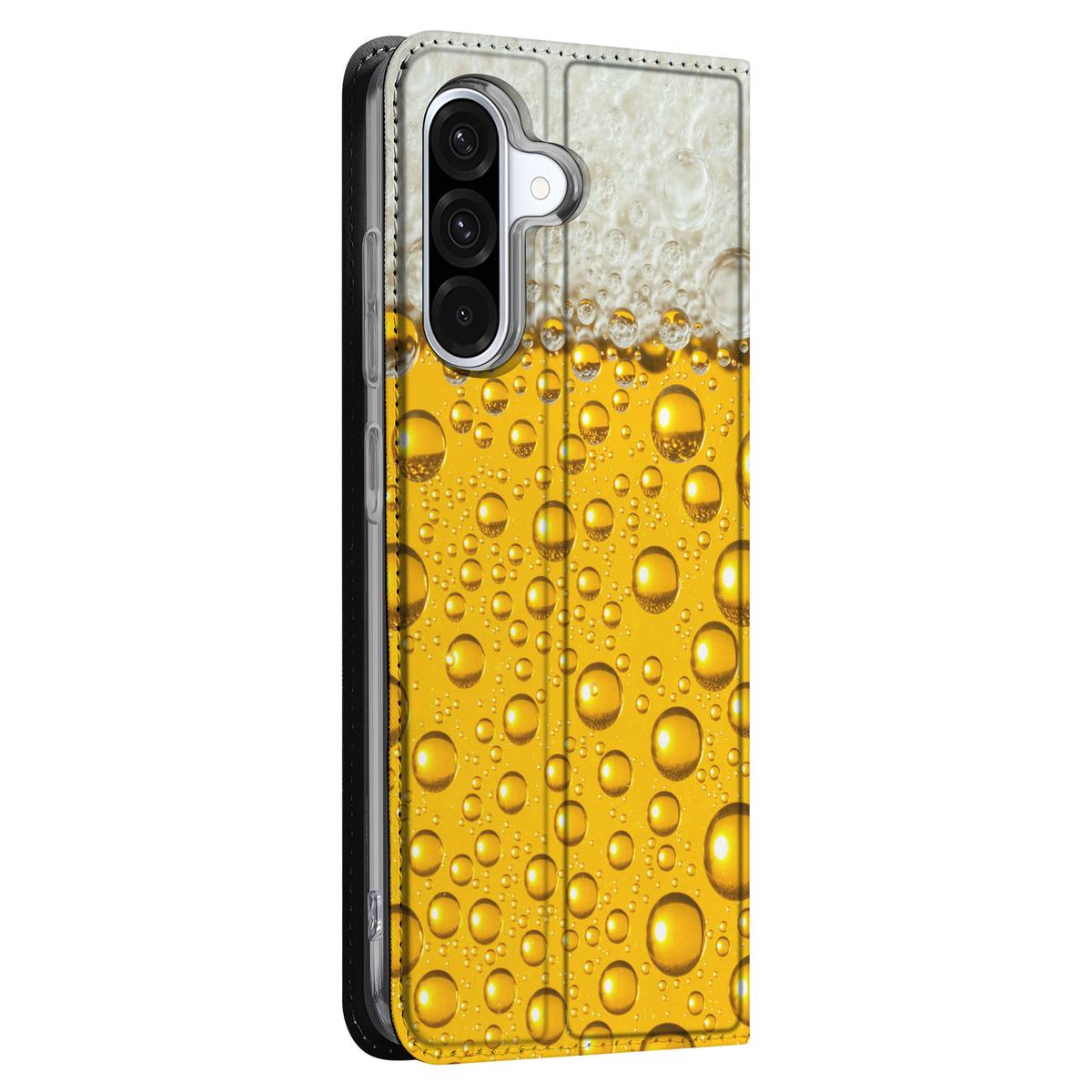 Samsung Galaxy A56 | A36 Flip Style Cover Bier bierprint aanzicht