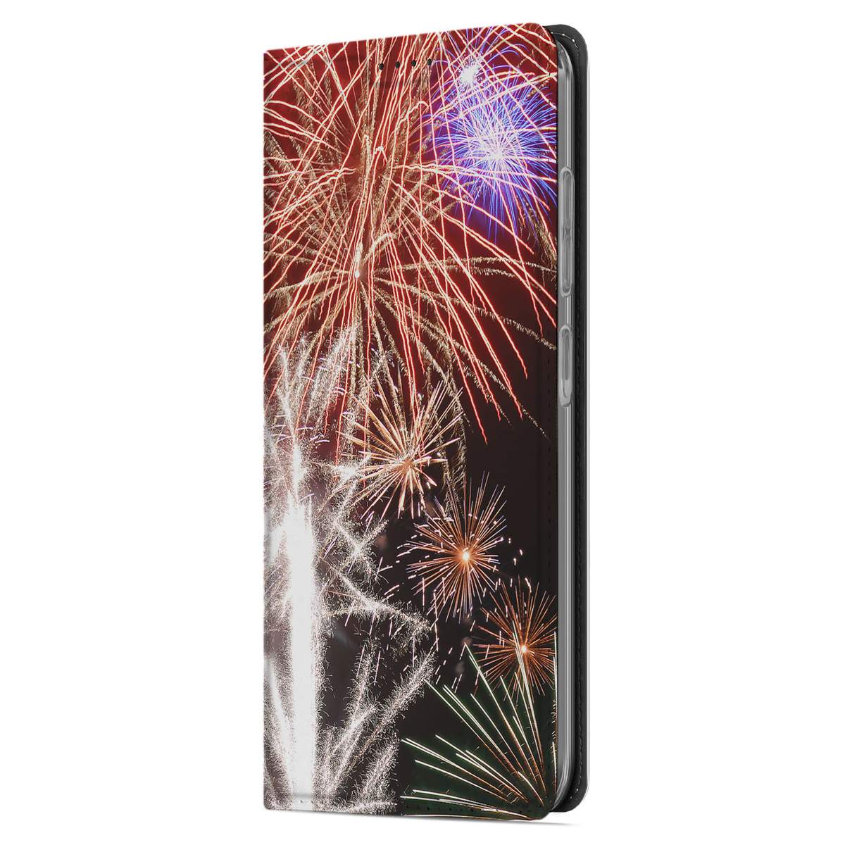 Samsung Galaxy A56 A36 Hippe Standcase Vuurwerk vuurwerk design kleurrijk aanzicht