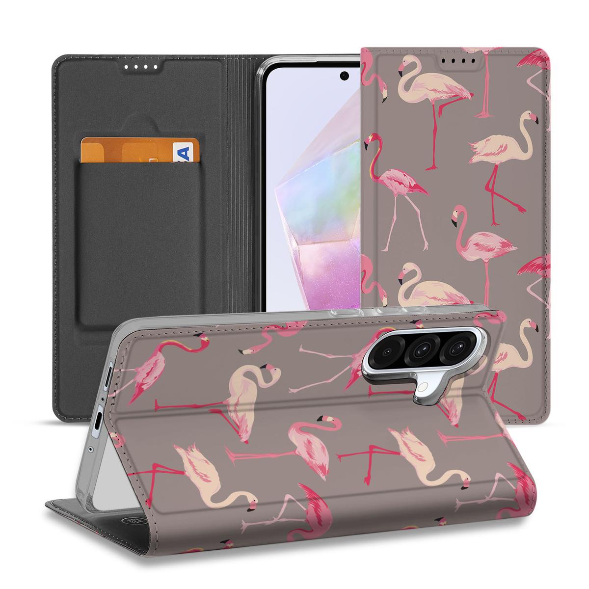 Samsung Galaxy A56 | A36 Hoesje maken Flamingo flamingo design voorkant achterkant