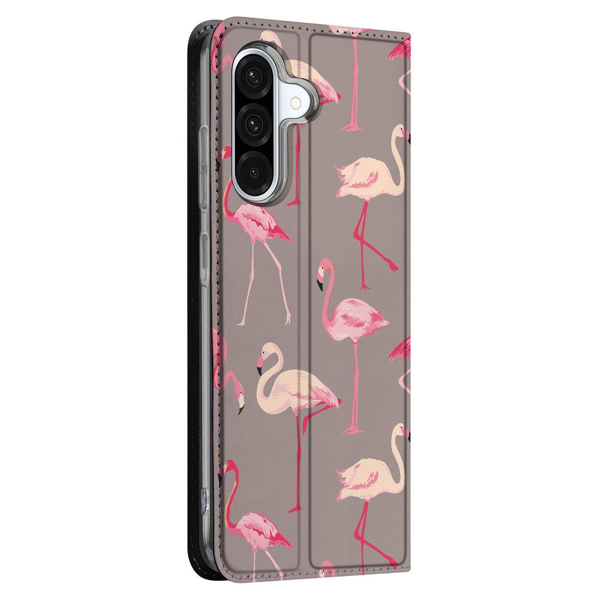 Samsung Galaxy A56 | A36 Hoesje maken Flamingo hoesje flamingo design zijaanzicht