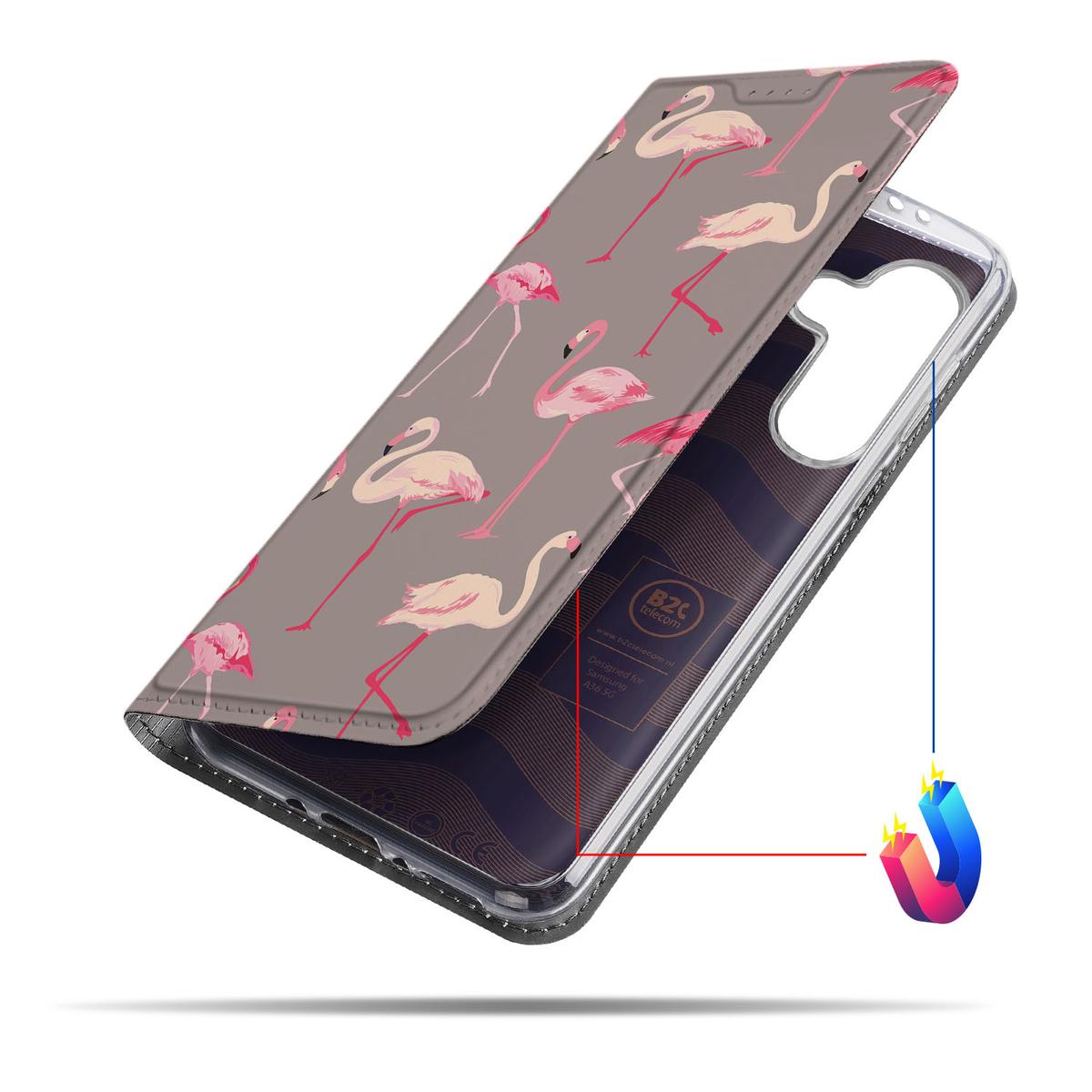 Samsung Galaxy A56 | A36 Hoesje maken Flamingo telefoonhoesje flamingo design aanzicht