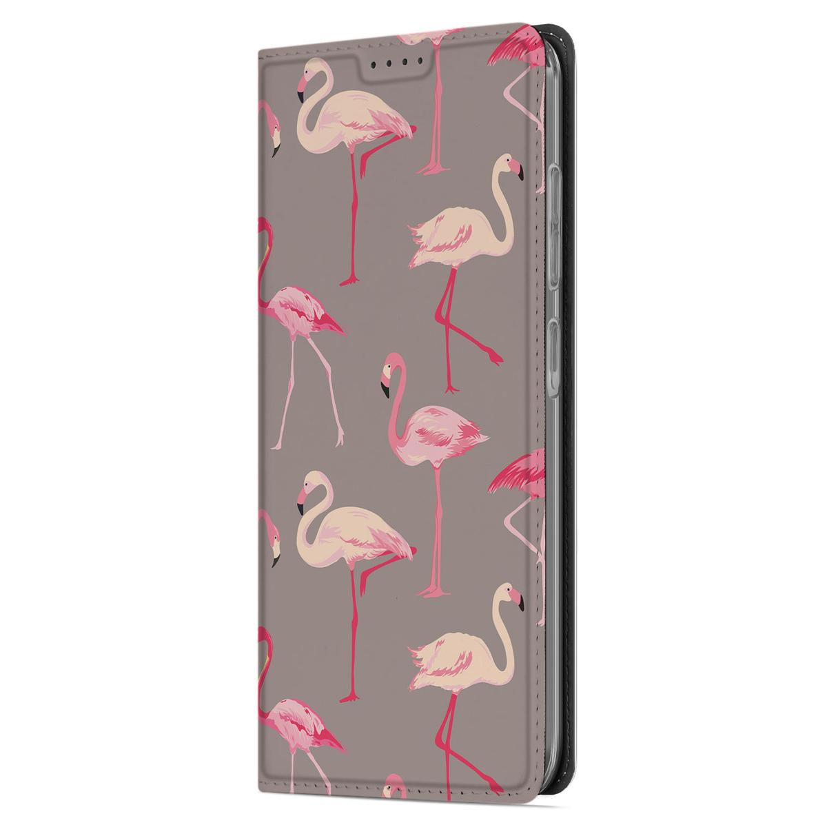 Samsung Galaxy A56 | A36 Hoesje maken Flamingo flamingo's design zijaanzicht