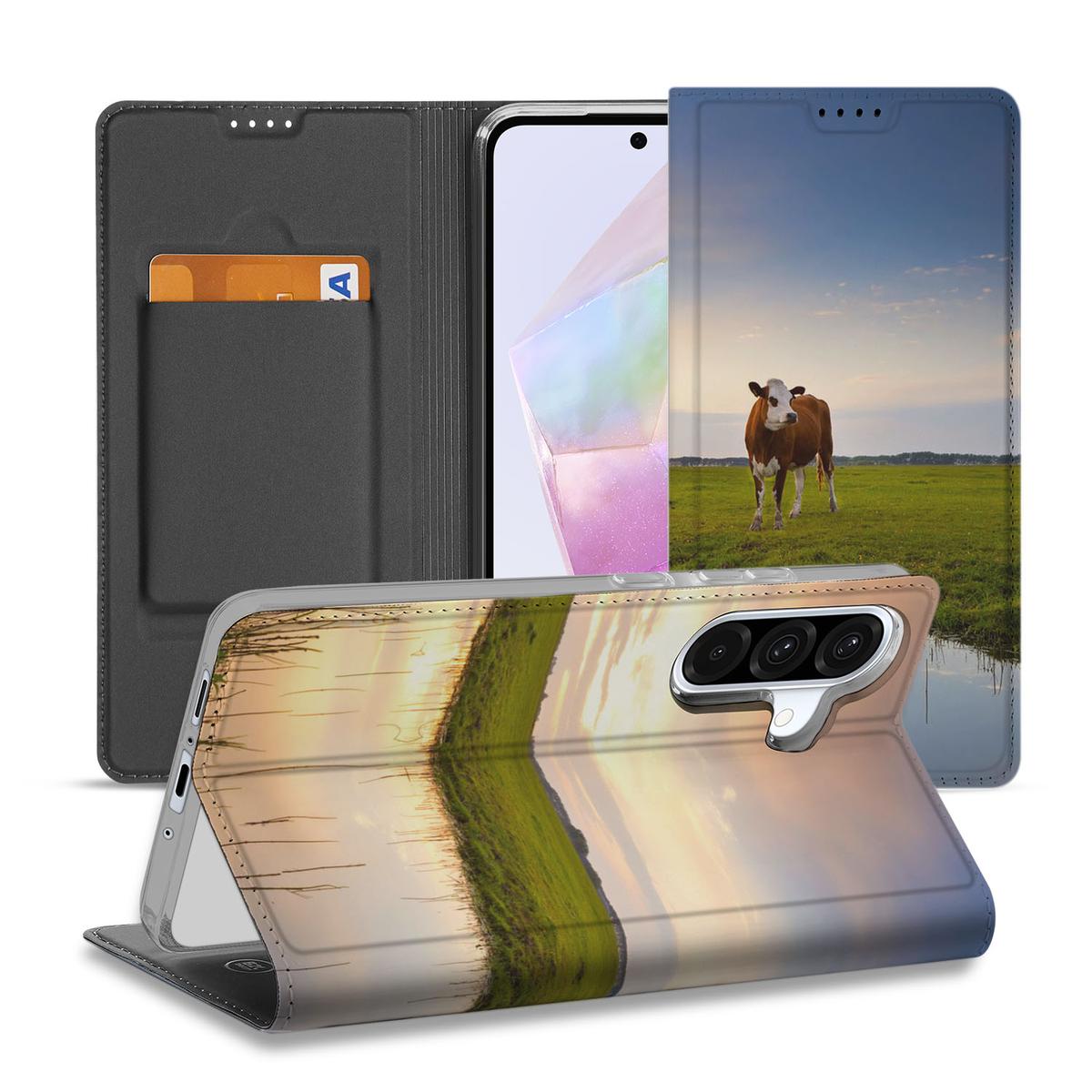 Samsung Galaxy A56 | A36 Hoesje maken Koe hoesje koe ondergang vooraanzicht
