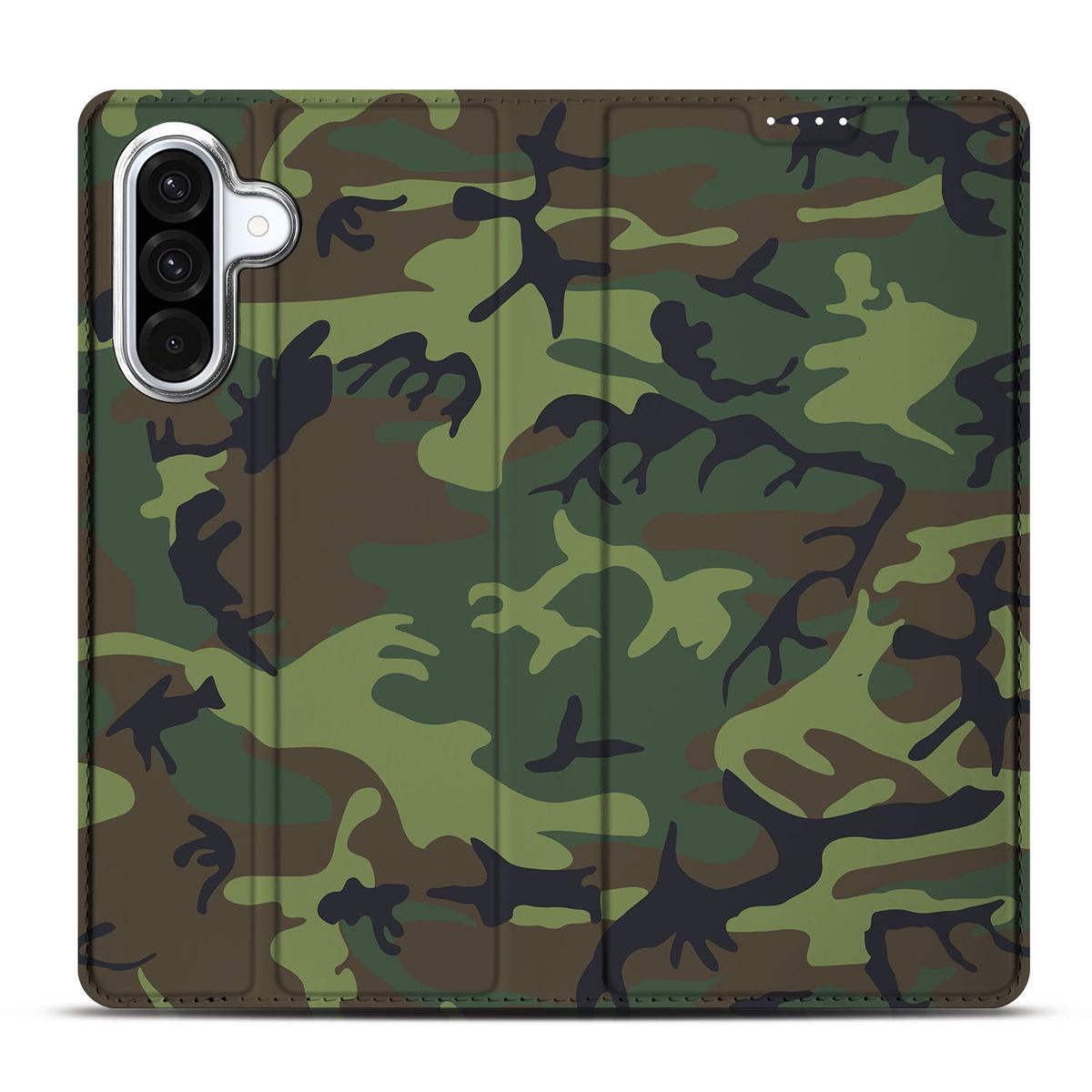 Samsung Galaxy A56 | A36 Hoesje met Magneet Army Dark camouflage design voorkant