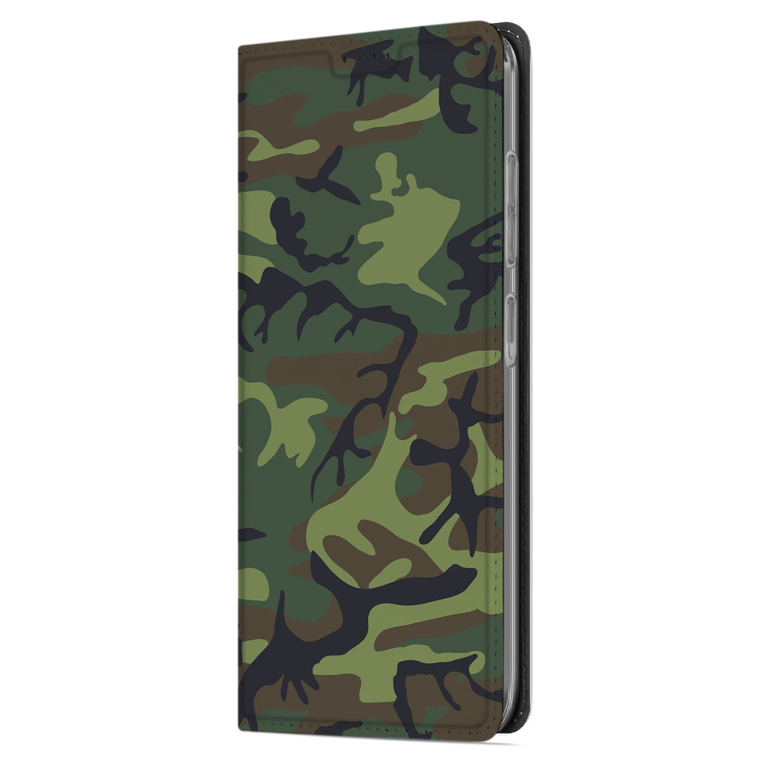 Samsung Galaxy A56 | A36 Hoesje met Magneet Army Dark camouflage design zijaanzicht