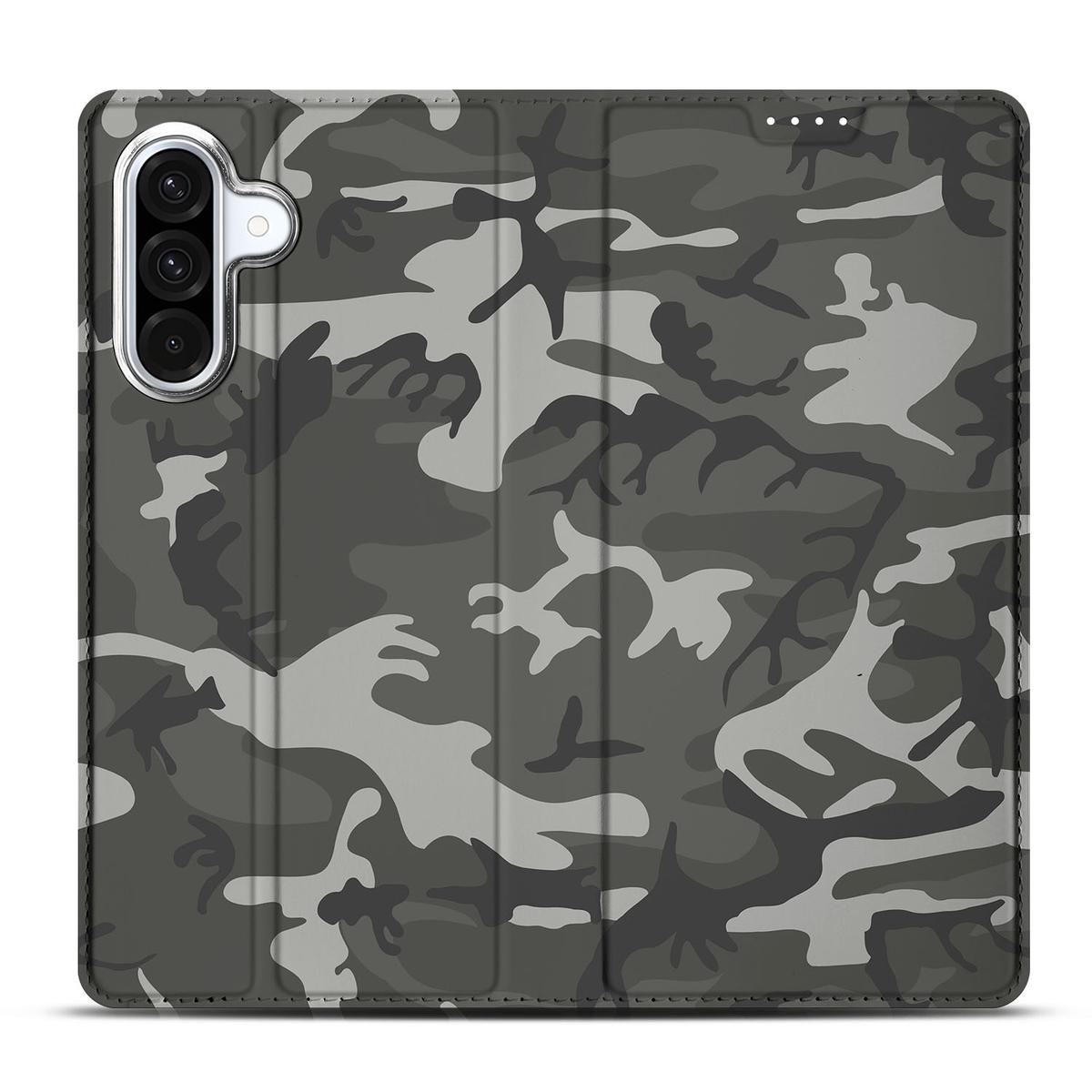 Samsung Galaxy A56 | A36 Hoesje met Magneet Army Light camouflage design bovenaanzicht