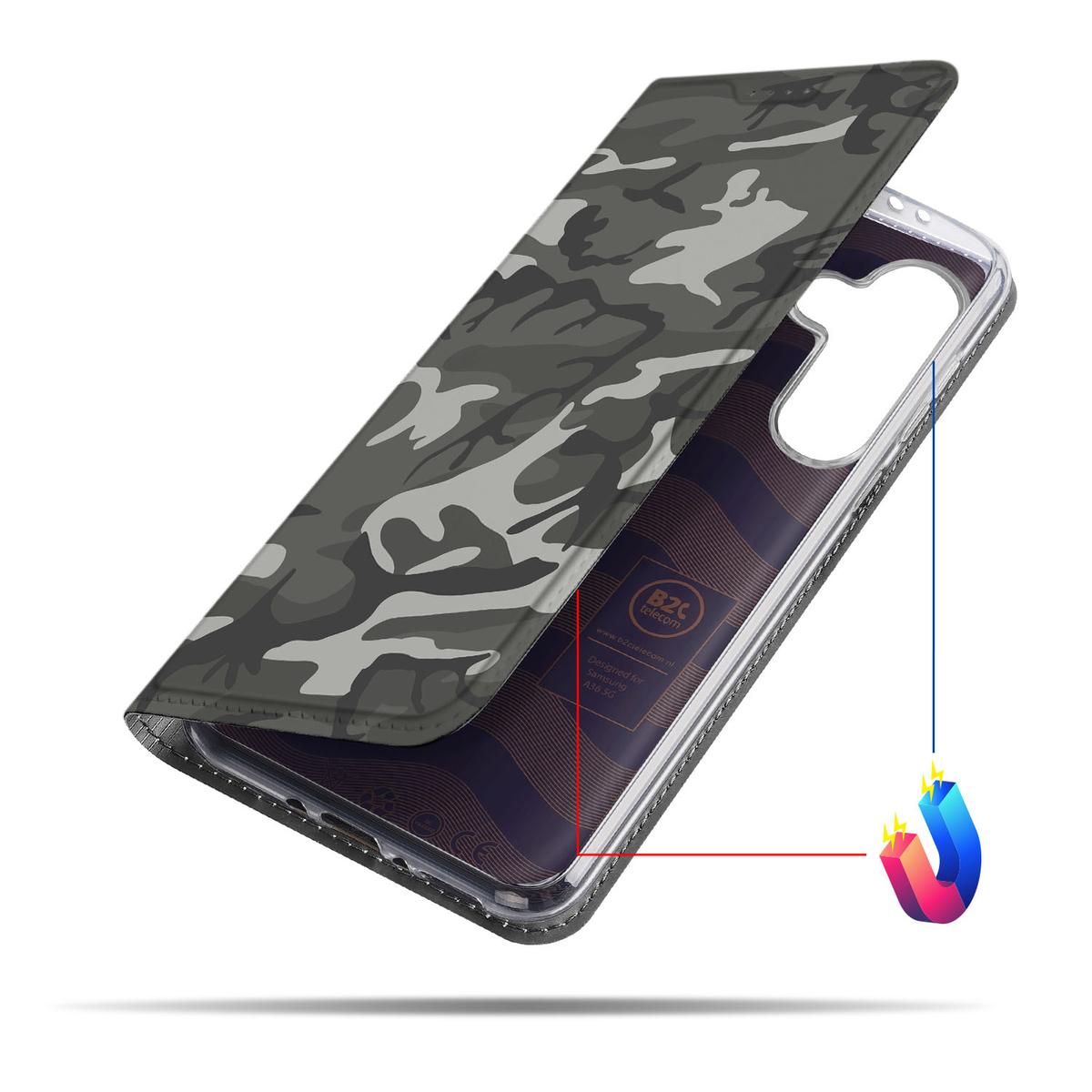 Samsung Galaxy A56 | A36 Hoesje met Magneet Army Light telefoonhoesje camouflage design aanzicht