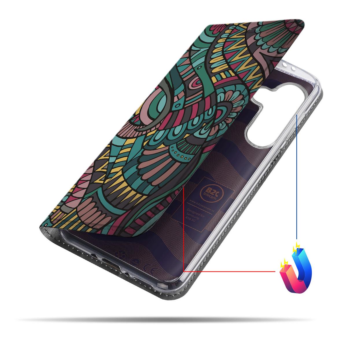 Samsung Galaxy A56 | A36 Hoesje met Magneet Aztec design kleurrijk aanzicht