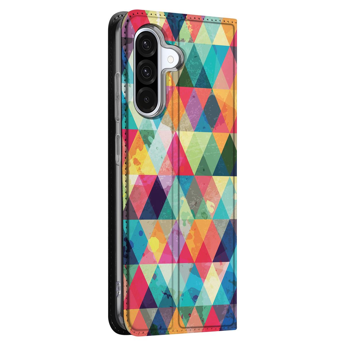 Samsung Galaxy A56 | A36 Hoesje met Magneet Geruit hoesje ruitjes zijkant kleurrijk