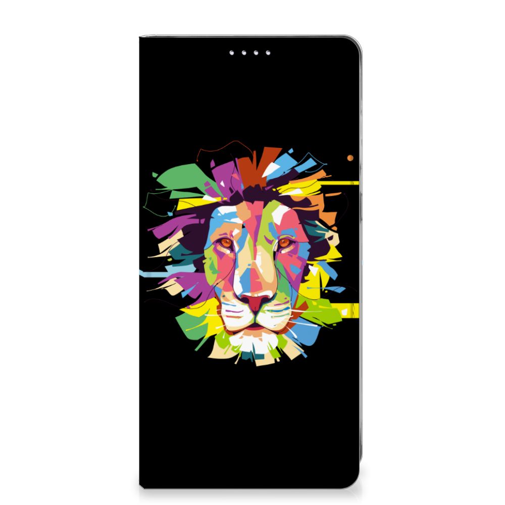 Samsung Galaxy A56 | A36 Magnet Case Lion Color design kleurige leeuw vooraanzicht
