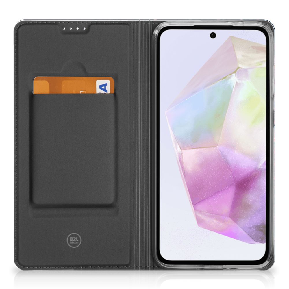 Samsung Galaxy A56 | A36 Magnet Case Panda Color binnenkant met pasjesvak en scherm