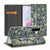 Samsung Galaxy A56 | A36 Smart Cover Beige Flowers design bloemen en donkerblauw aanzicht