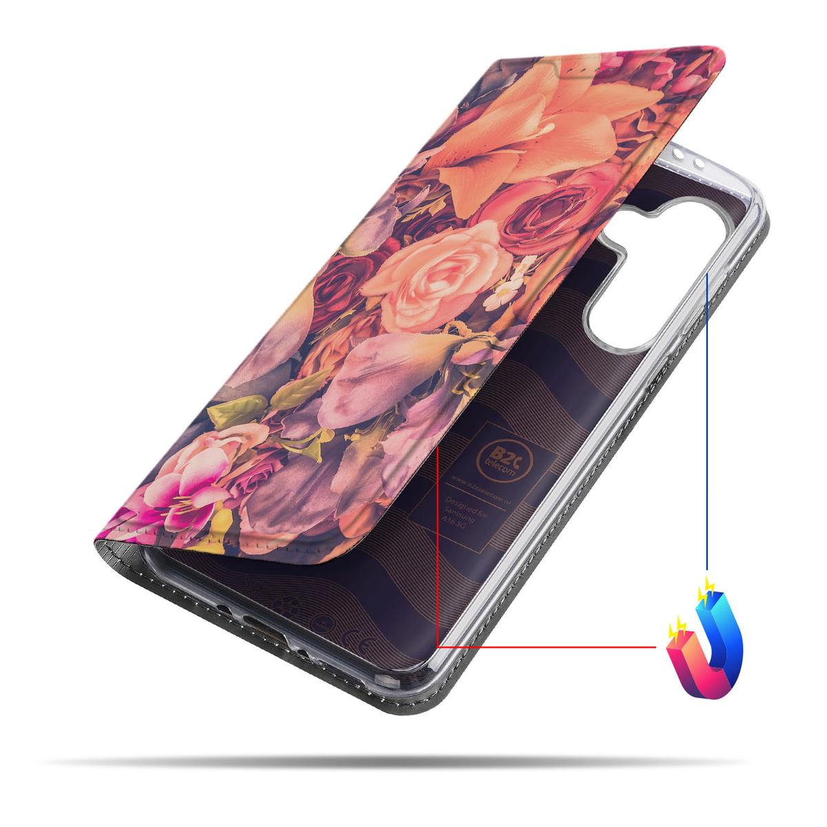 Samsung Galaxy A56 | A36 Smart Cover Bosje Bloemen design bloemen aanzicht