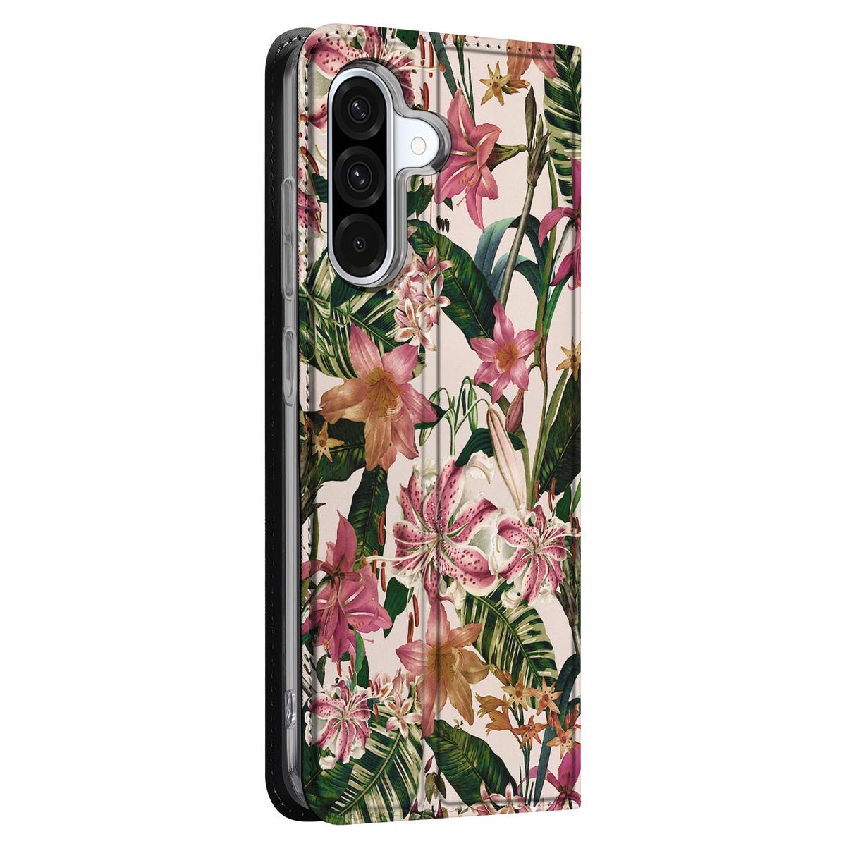 Samsung Galaxy A56 | A36 Smart Cover Flowers bloemen design zijaanzicht
