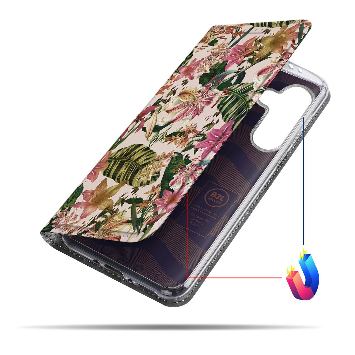 Samsung Galaxy A56 | A36 Smart Cover Flowers bloemen ontwerp aanzicht